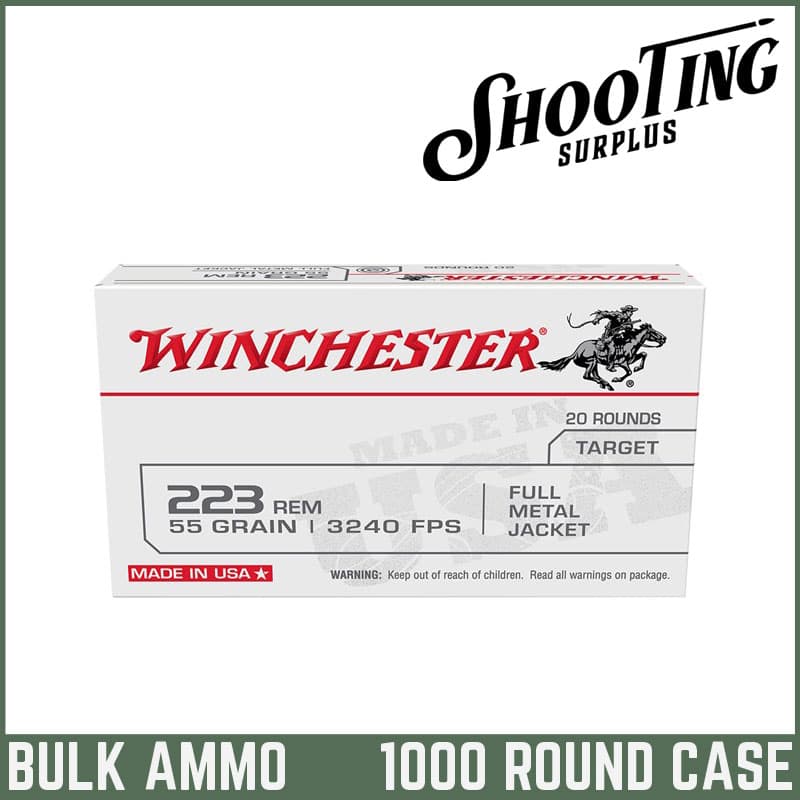 *FREE SHIPPING* Winchester USA Rifle Ammo 223 Remington Full Metal Jacket 55 Grain - CASE \ 1000 Rounds