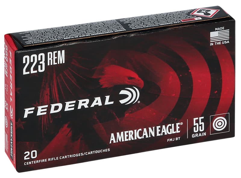 Federal, American Eagle, 223 Remington, Full Metal Jacket, 55 Grain, 20 Rounds