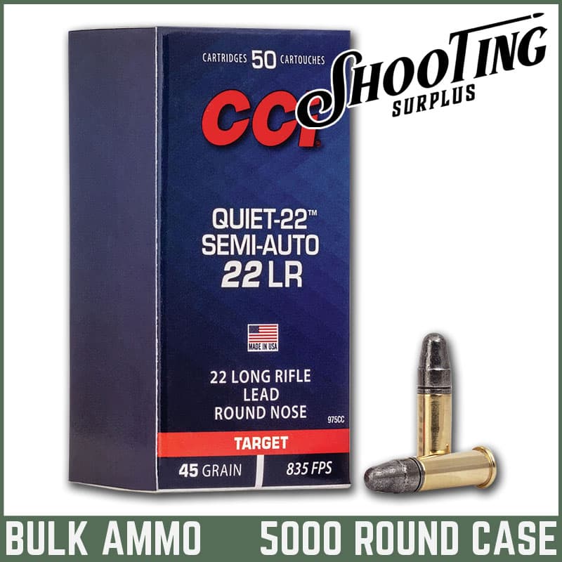 CCI Semi-Auto Quiet 22 Long Rifle Lead Round Nose 45 Grain - CASE \ 5000 Rounds