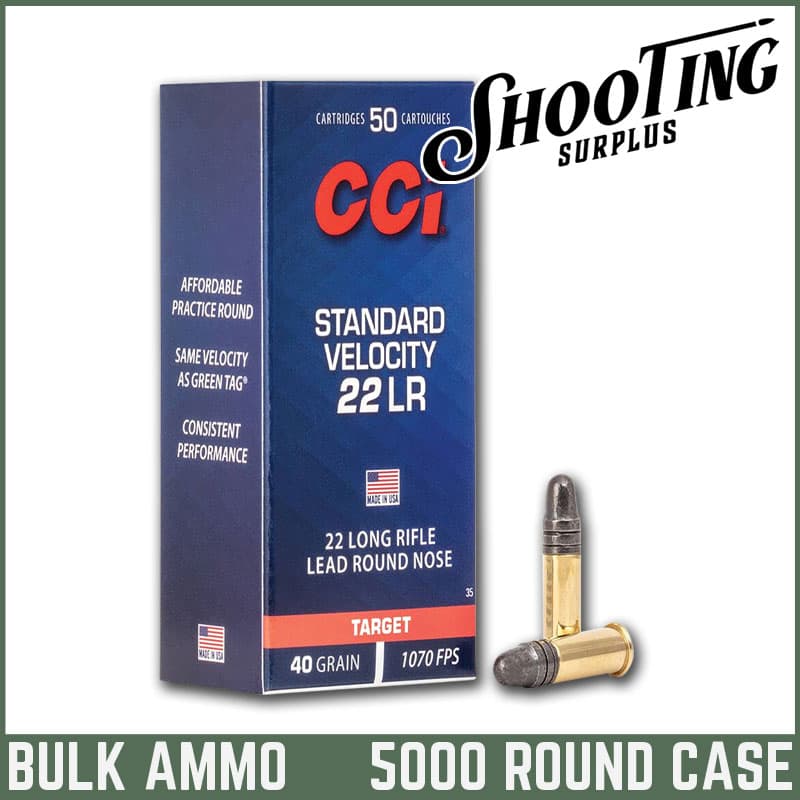 CCI Standard Velocity 22 Long Rifle Lead Round Nose 40 Grain - CASE \ 5000 Rounds