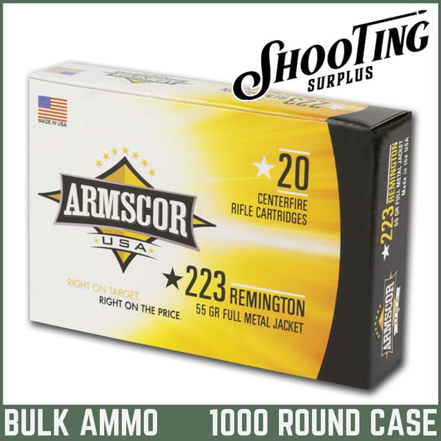 *FREE SHIPPING* Armscor Range Rifle Ammo 223 Remington Full Metal Jacket 55 Grain - CASE \ 1000 Rounds