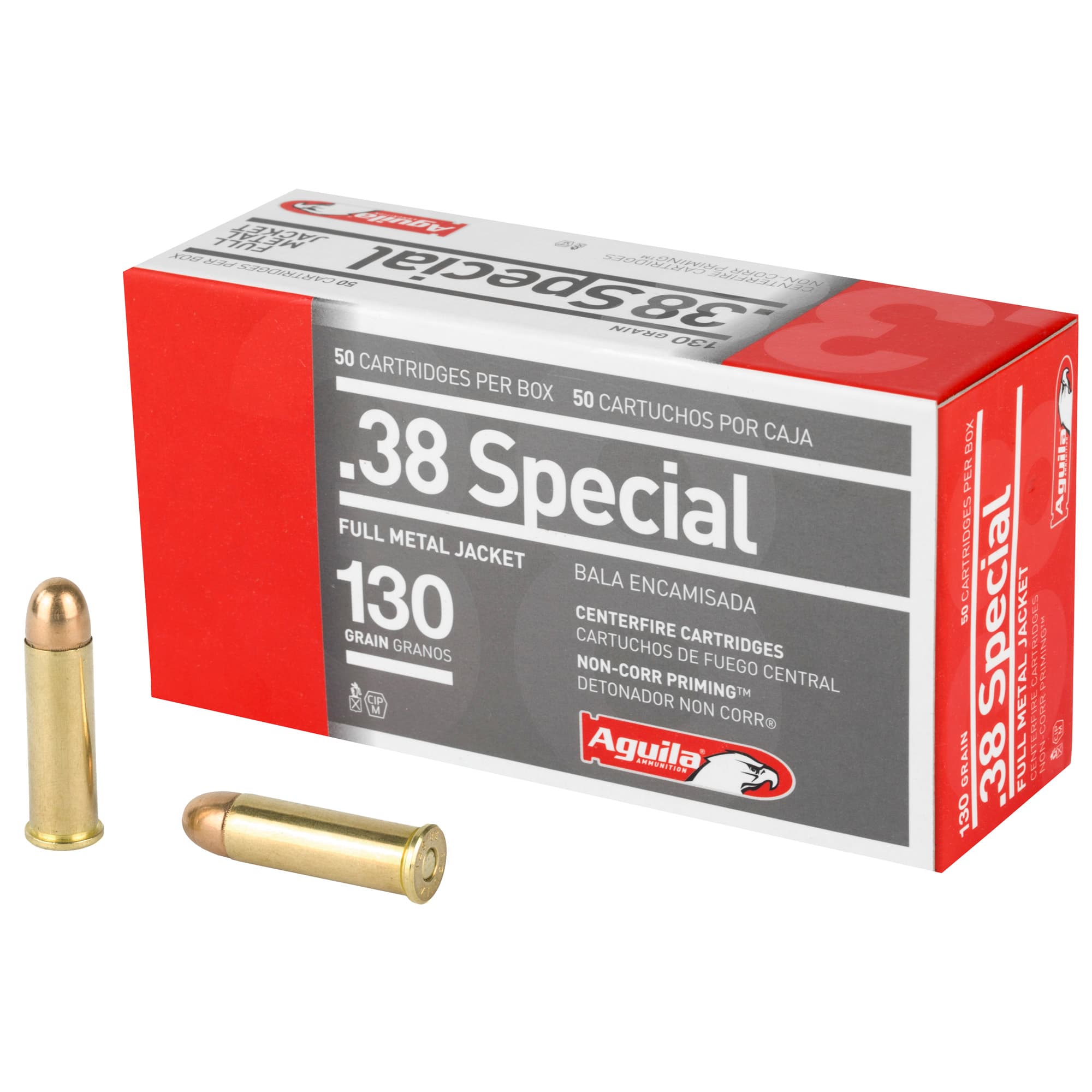 Aguila Ammunition, .38 Special, Full Metal Jacket, 130 Grain, 50 Rounds