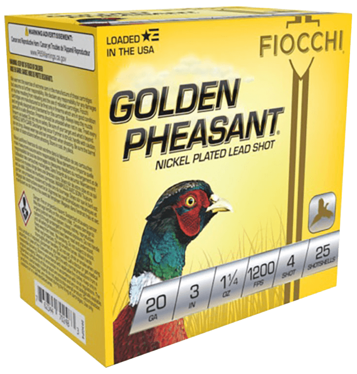 Fiocchi Golden Pheasant Extrema 20 Gauge 4 Shot 1 1/4 oz 25 Rounds