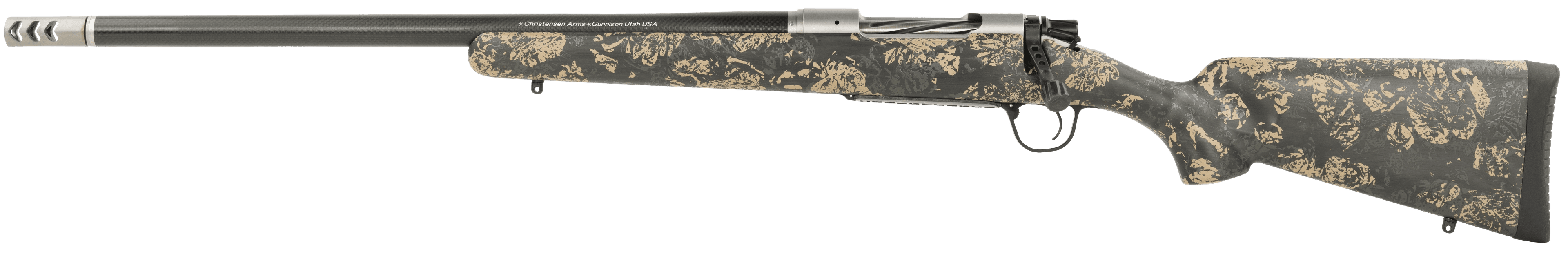 Christensen Arms 8010618100 Ridgeline FFT Full Size 308 Win 4+1 20" Stainless Steel Threaded Barrel, Stainless Aluminum Receiver, Green w/Black/Tan Accents Fixed Sporter Carbon Fiber Stock,