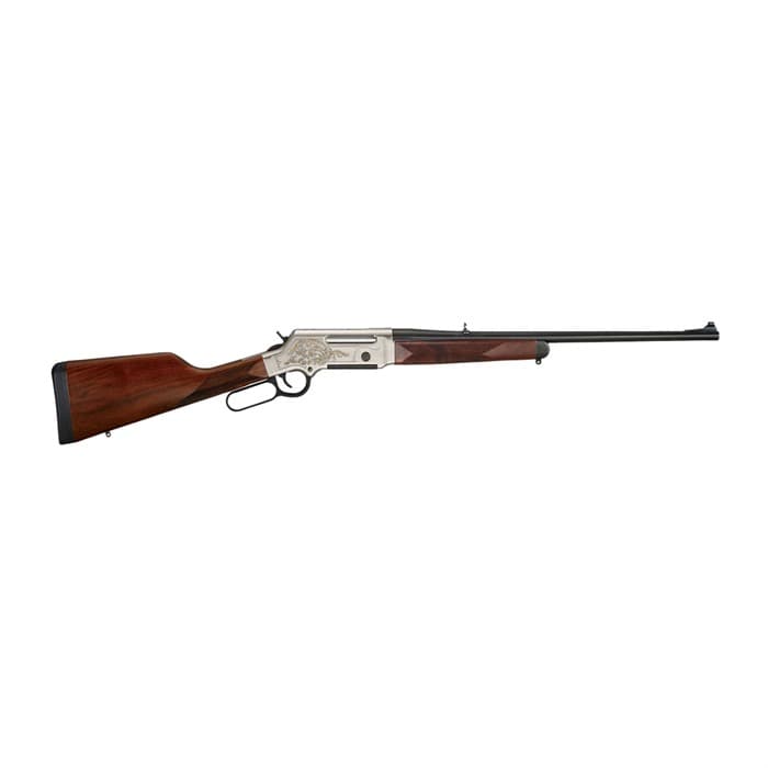 Henry H014D308 Long Ranger Deluxe 308 Win 20 Inch 4 Rounds Nickel-Plated w/Gold Inlay