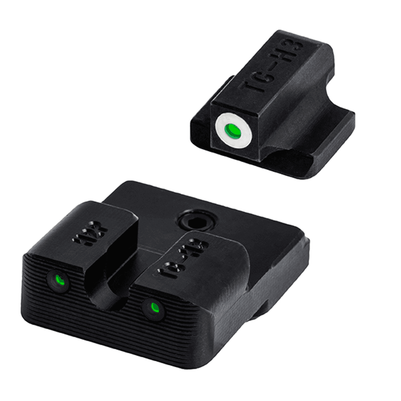 TruGlo TG231H1W Tritium Pro Black | Green Tritium White Outline Front Sight Green Tritium Rear Sight