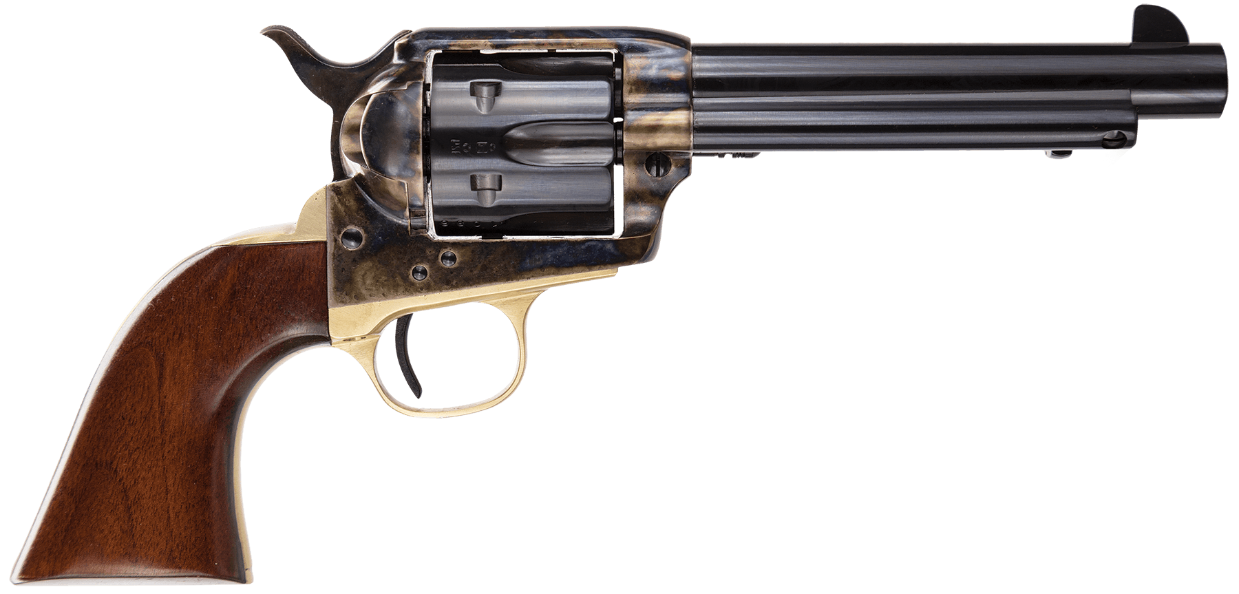 Taylors & Company 550847 Ranch Hand  45 Colt (LC) Caliber with 5.50" Blued Finish Barrel, 6rd Capacity Blued Finish Cylinder, Color Case Hardened Finish Steel Frame & Walnut Grip