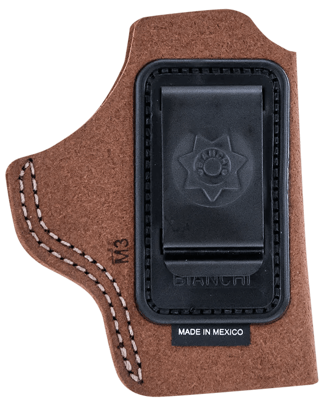 Bianchi 10382 6C IWB Size 02 Tan Leather Belt Clip Fits 3" Barrels/Ruger/Colt/Charter Arms Right Hand