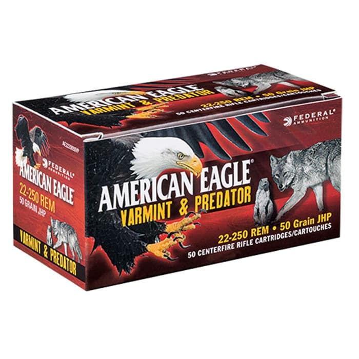 Federal American Eagle 22-250 Remington Jacketed Hollow Point 50 Grain 50 Rounds