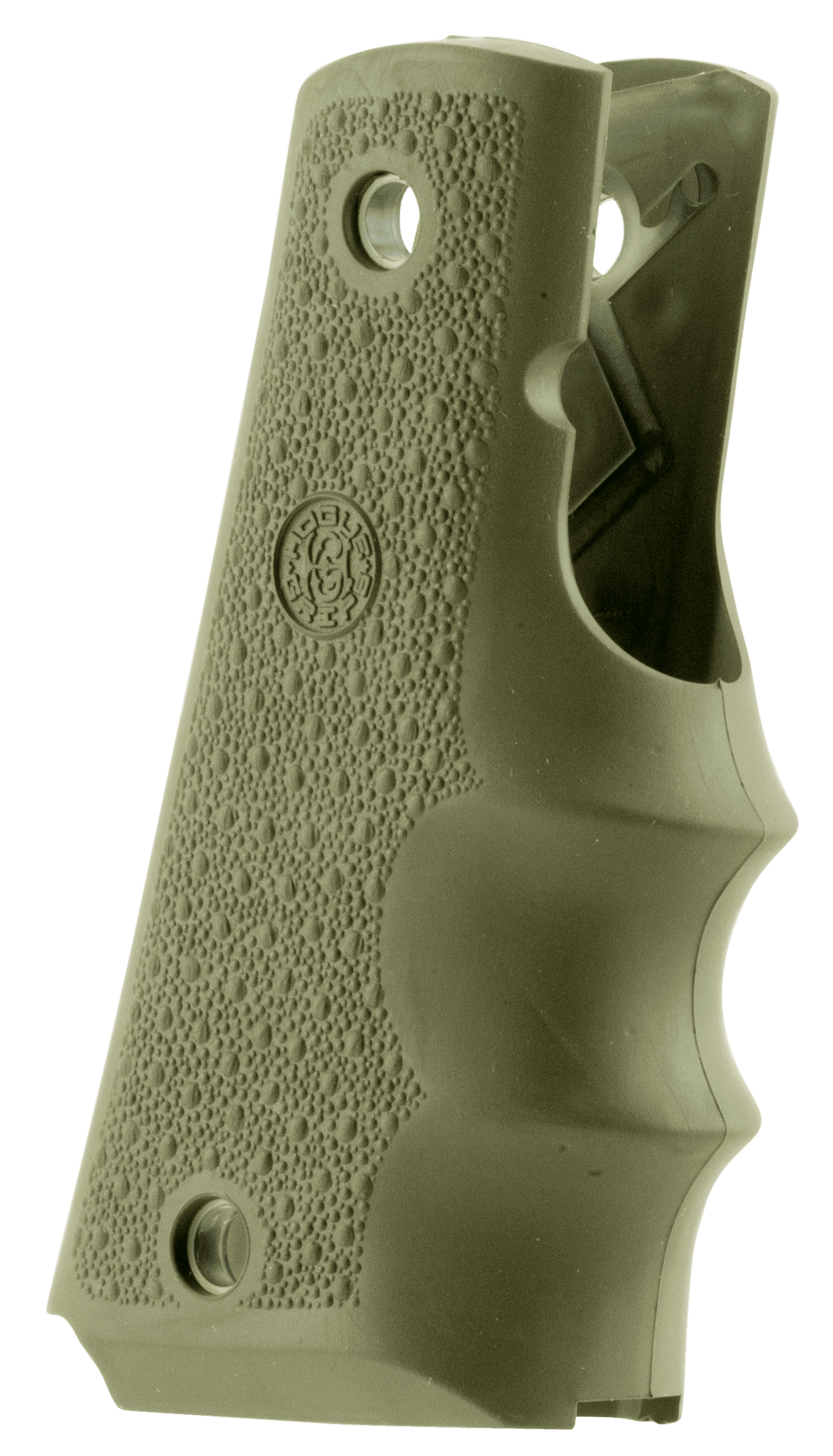 Hogue OverMolded Cobblestone Grip OD Green Finger Grooves 1911