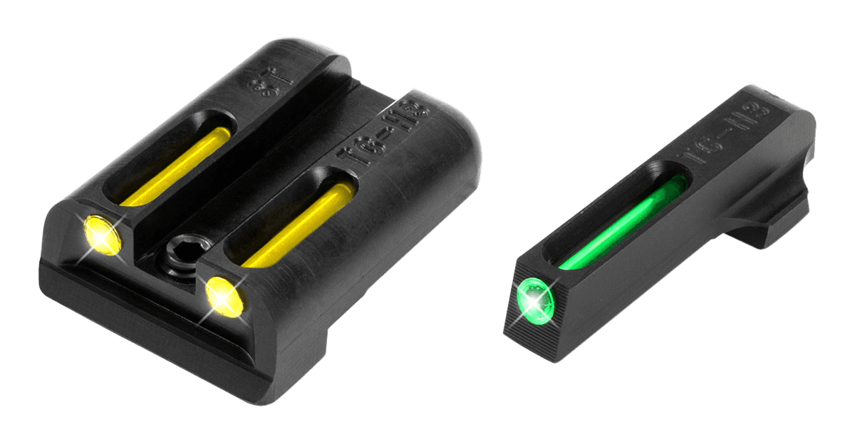 TruGlo TFO Front Rear Sight for Sig Sauer P-Series Green Yellow Fiber Optic