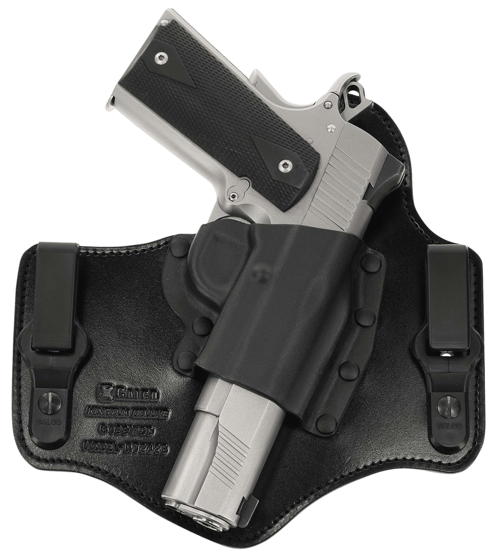 Galco KT472B KingTuk Deluxe IWB Black Kydex/Leather UniClip Fits S&W M&P Fits S&W M&P 2.0 Fits Savage Stance Right Hand                                                                                 