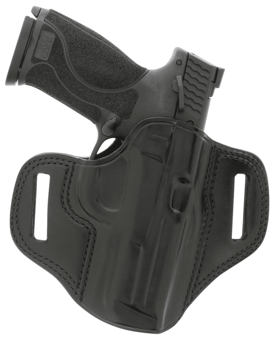 Galco CM224B Combat Master OWB Black Leather Belt Slide Compatible w/Ruger Security-9/Glock 17/Glock 22 Gen2-5 Belt 1.75" Wide Right Hand