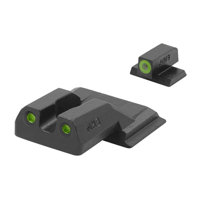 Meprolight Hyper-Bright Green Tritium Front and Rear Sights for Smith and Wesson MP Shield