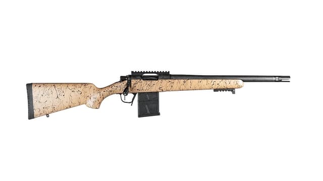 Christensen Arms 8010622000 Ridgeline Scout Full Size 6mm ARC 4+1, 16" Black Nitride Steel Threaded Barrel, Black Nitride Aluminum Receiver, Tan w/Black Webbing Fixed Sporter Stock