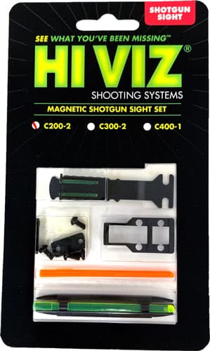 Hiviz Narrow Magnetic Shotgun Front Rear Sight Green Orange LitePipes 11/64 to 17/64 Ribs