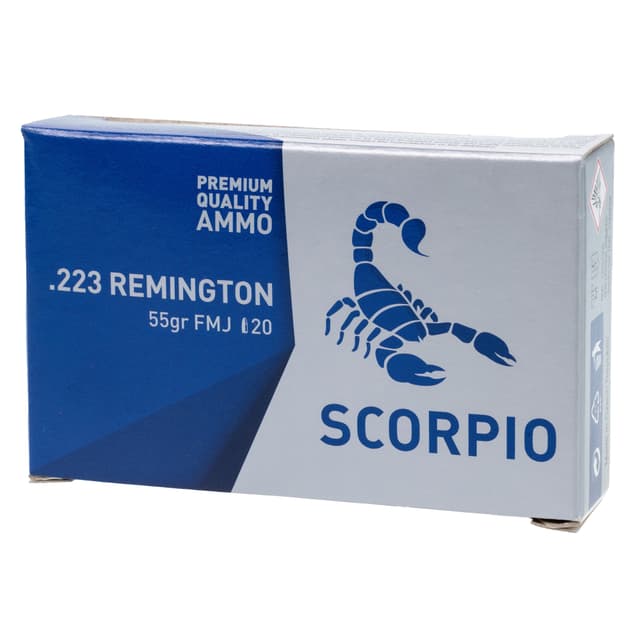 SCORPIO AMMO 223REM 55GR FMJ 20 Rounds