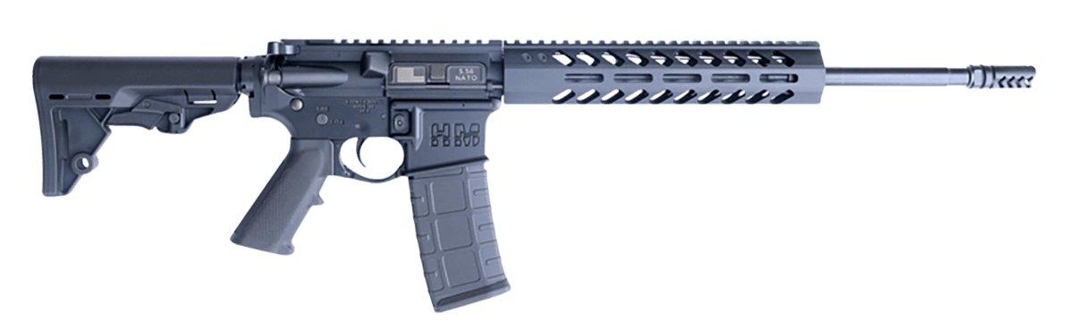 HM Defense HM15F556 Guardian F5 5.56x45mm NATO Caliber with 16" Barrel, 30+1 Capacity, Black Anodized Metal Finish, Black Mil-Spec HM Stock & Polymer Grip