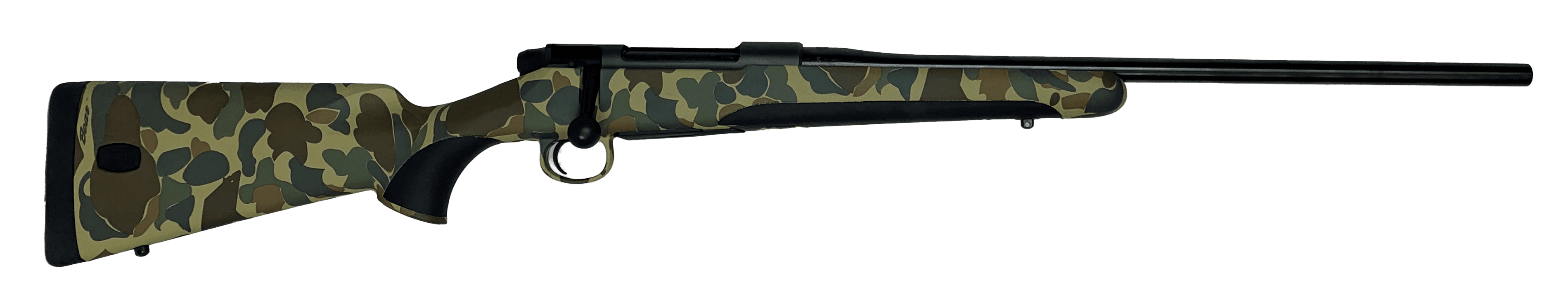 Mauser M18OS306T M18  30-06 Springfield 4+1 24.40" Black Steel Threaded Barrel, Black Steel Receiver, Old School Camo Fixed w/Storage Compartment Stock,