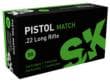 SK Pistol Match Rimfire Ammunition .22 LR 922 fps 40 gr 50/ct