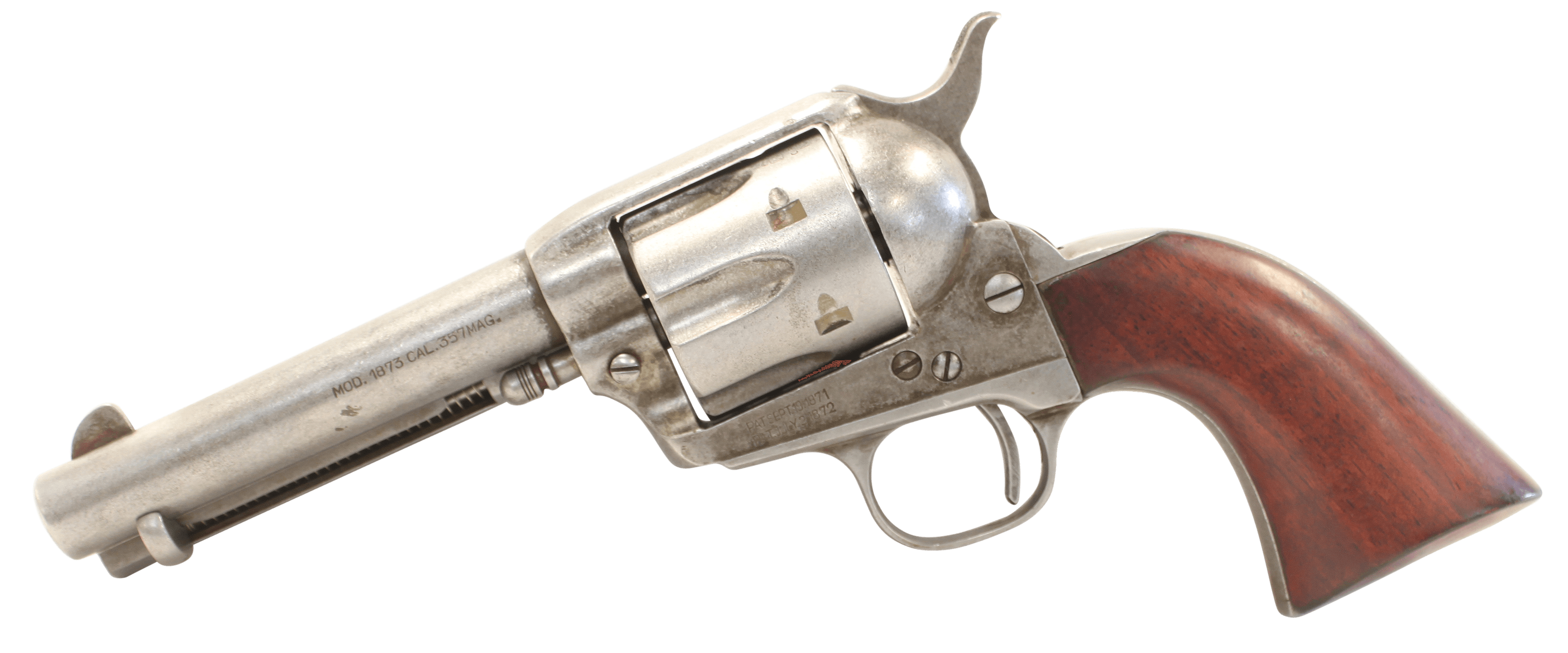 Taylors & Company 555136 1873 Cattleman 357 Mag Caliber with 4.75" Barrel, 6rd Capacity Cylinder, Overall Antique Finish Steel & Walnut Grip