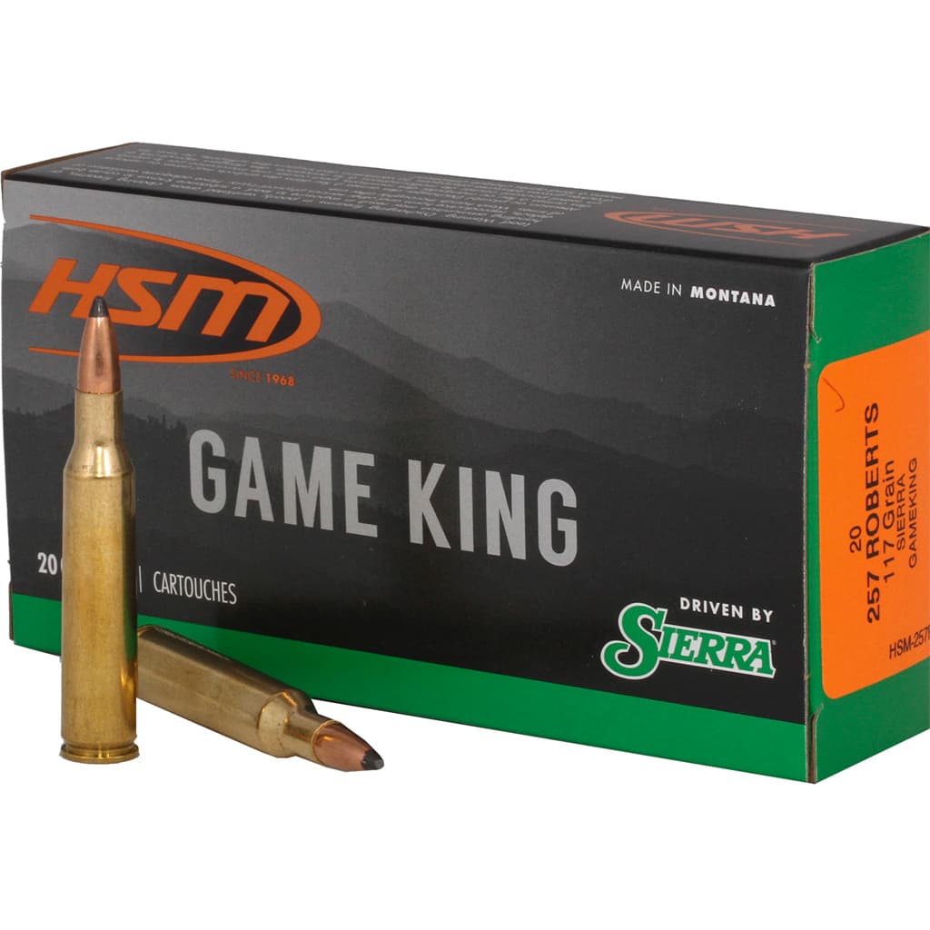 Hsm Game King 257 Roberts Sierra Spitzer Boat Tail 117 Grain 20 Rounds