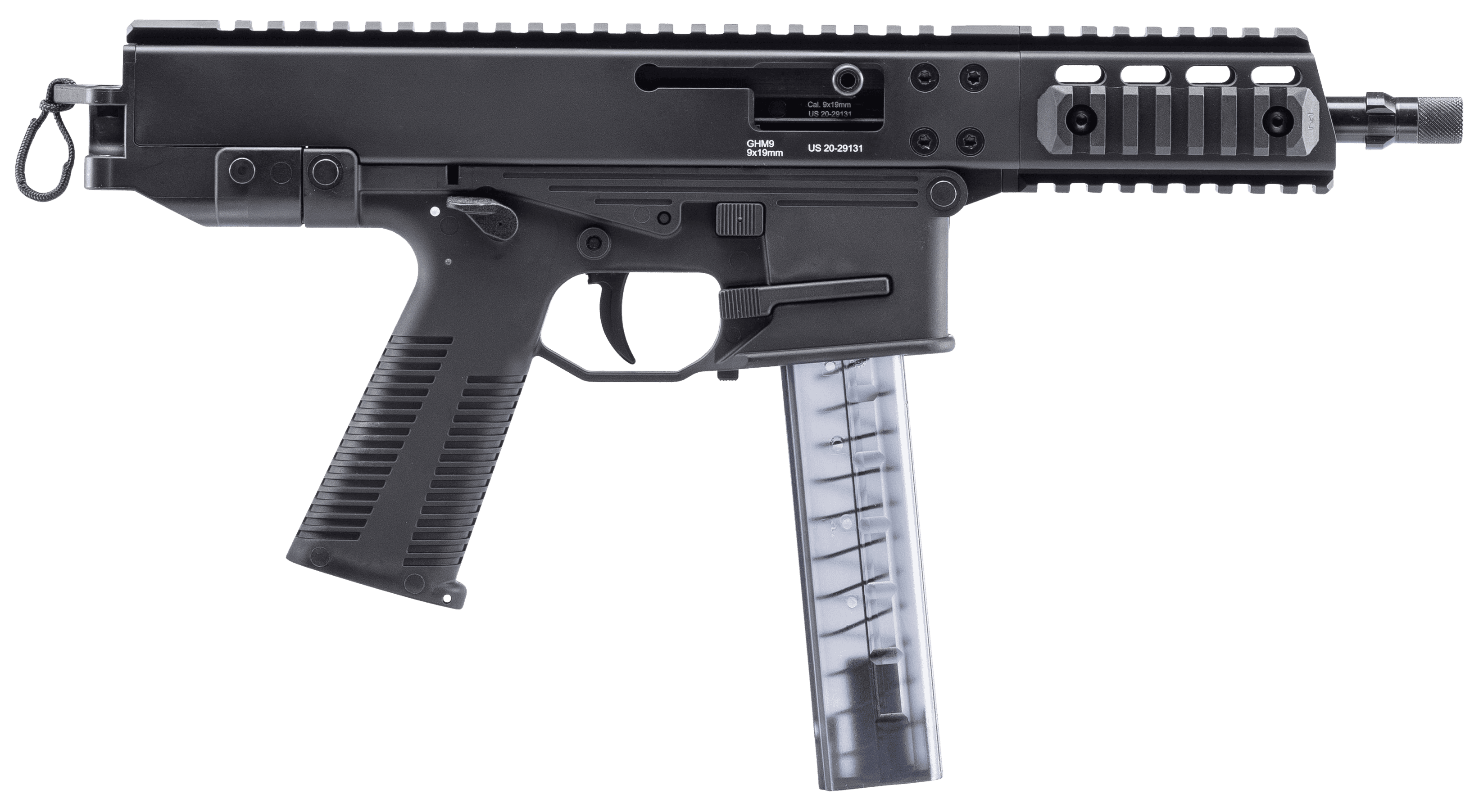 B&T Ghm9 9mm Luger 6.9in Barrel 30rd Finish Black Polymer Grip Collapsible Stock