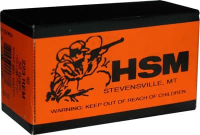 Hsm Match, 223 Remington, Jacketed Hollow Point, 52 Grain, 50 Rounds