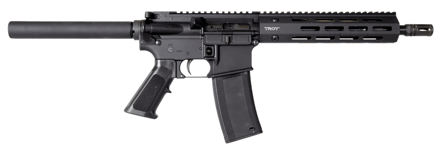 Troy Ind SPSTCA310BTB1 A3  223 Rem Caliber with 10.50" Barrel, 30+1 Capacity, Black Metal Finish, Fixed Pistol Grip Stock & Black Polymer Grip