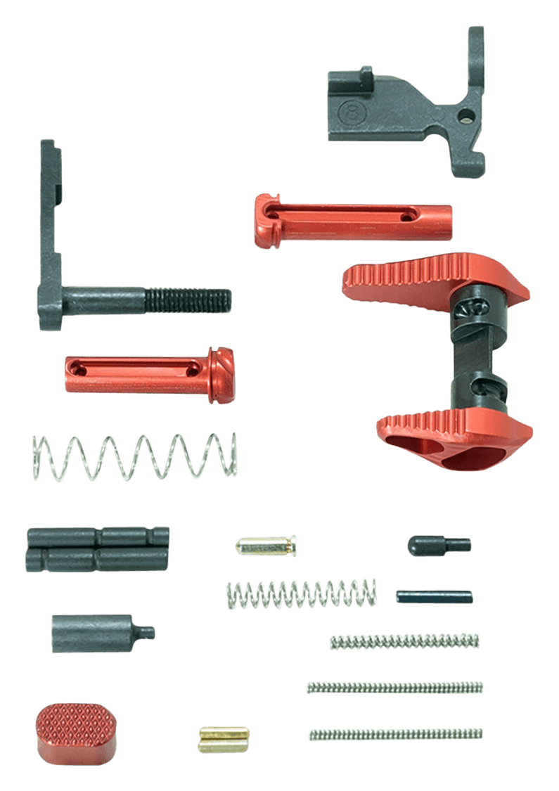 Timber Creek Outdoors Arlpkr Lower Parts Kit Red Aluminum Ambidextrous Ar-15