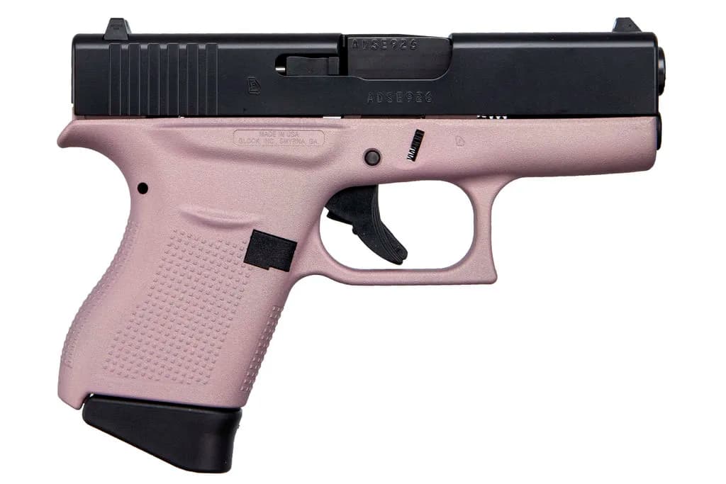 Glock G43 9mm Luger 3.41in 6rd Pink Champagne Cerakote