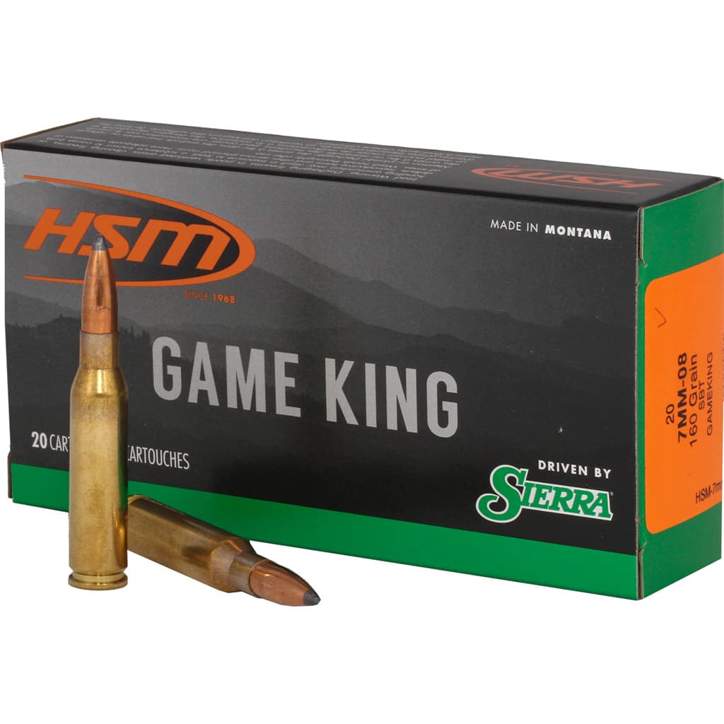 Hsm Game King 7mm-08 Remington Sierra Spitzer Boat Tail 160 Grain 20 Rounds