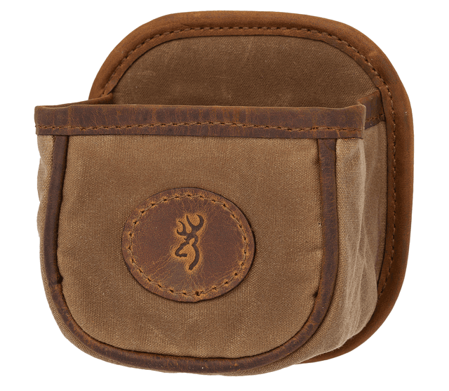 Browning 121040084 Santa Fe Shell Carrier Tan Canvas w/Leather Accents, Capacity 1 Box, Belt Clip Mount