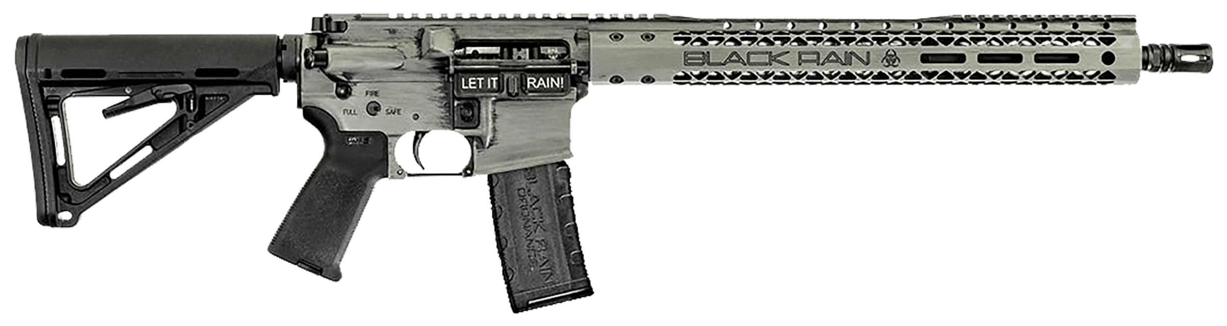 Black Rain BROSS2020FRSG Fission 5.56x45mm NATO 16" 30+1 Smith Grey Battleworn Cerakote Black Adjustable Magpul MOE Stock