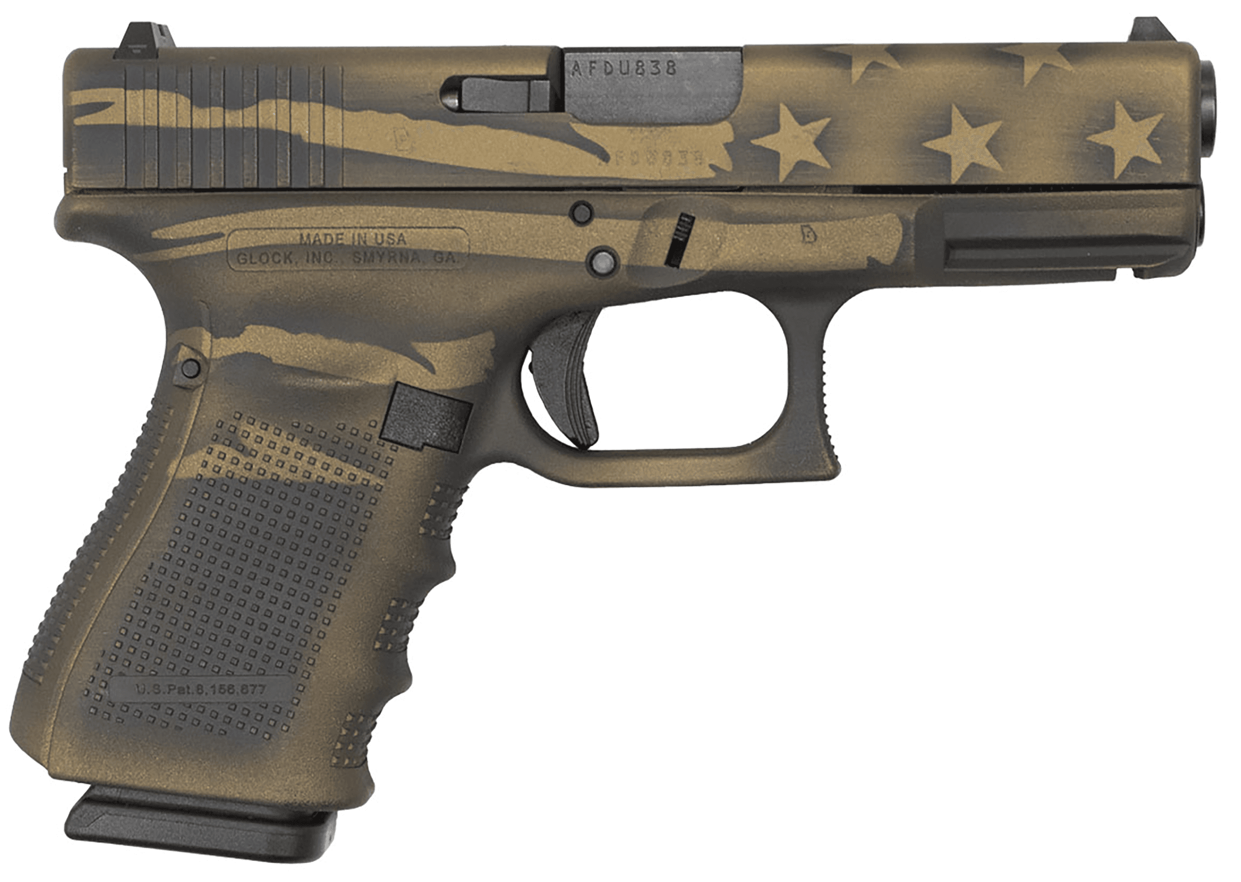 Glock G23 Gen 4 40 S&W 4.02in 13rd Coyote Battle Worn Flag Cerakote