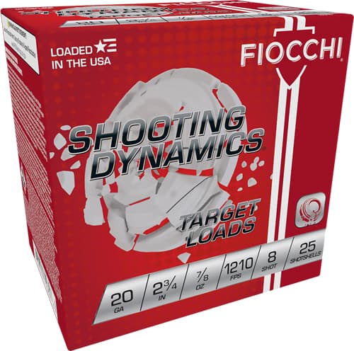Fiocchi 20 Gauge Target Load Lead Shot 7/8 Ounce 25 Rounds