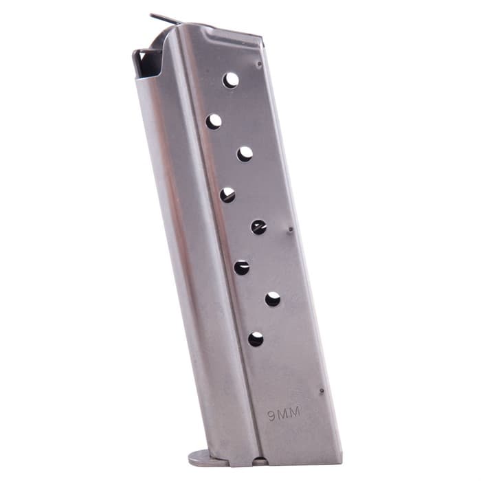 Check-Mate Industries 9MM Magazine 9-Round Stainless Steel Silver Finish 1911 Commander