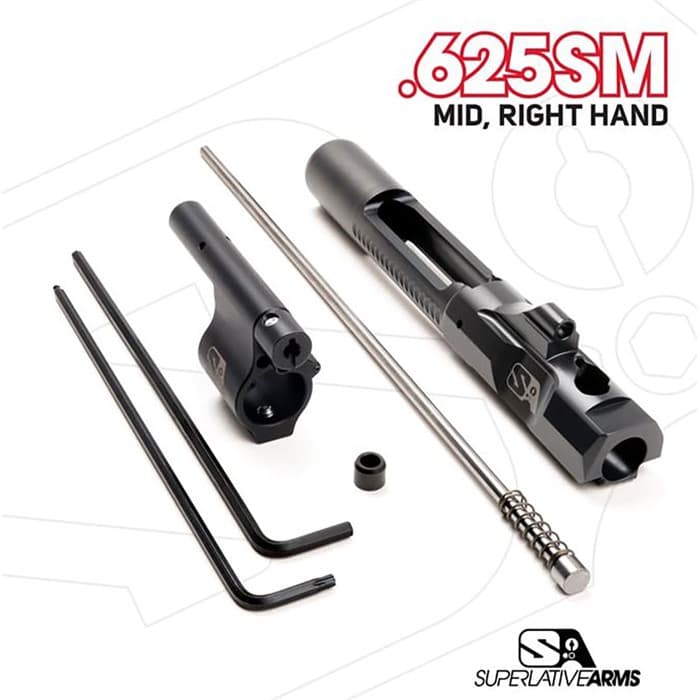Superlative Arms Ar-15 Adjustable Piston System Solid .625 Gas Block Mid-Length