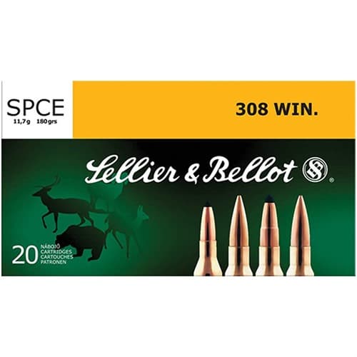 Sellier & Bellot 308 Winchester Soft Point Cutting Edge 180 Grain 20 Rounds