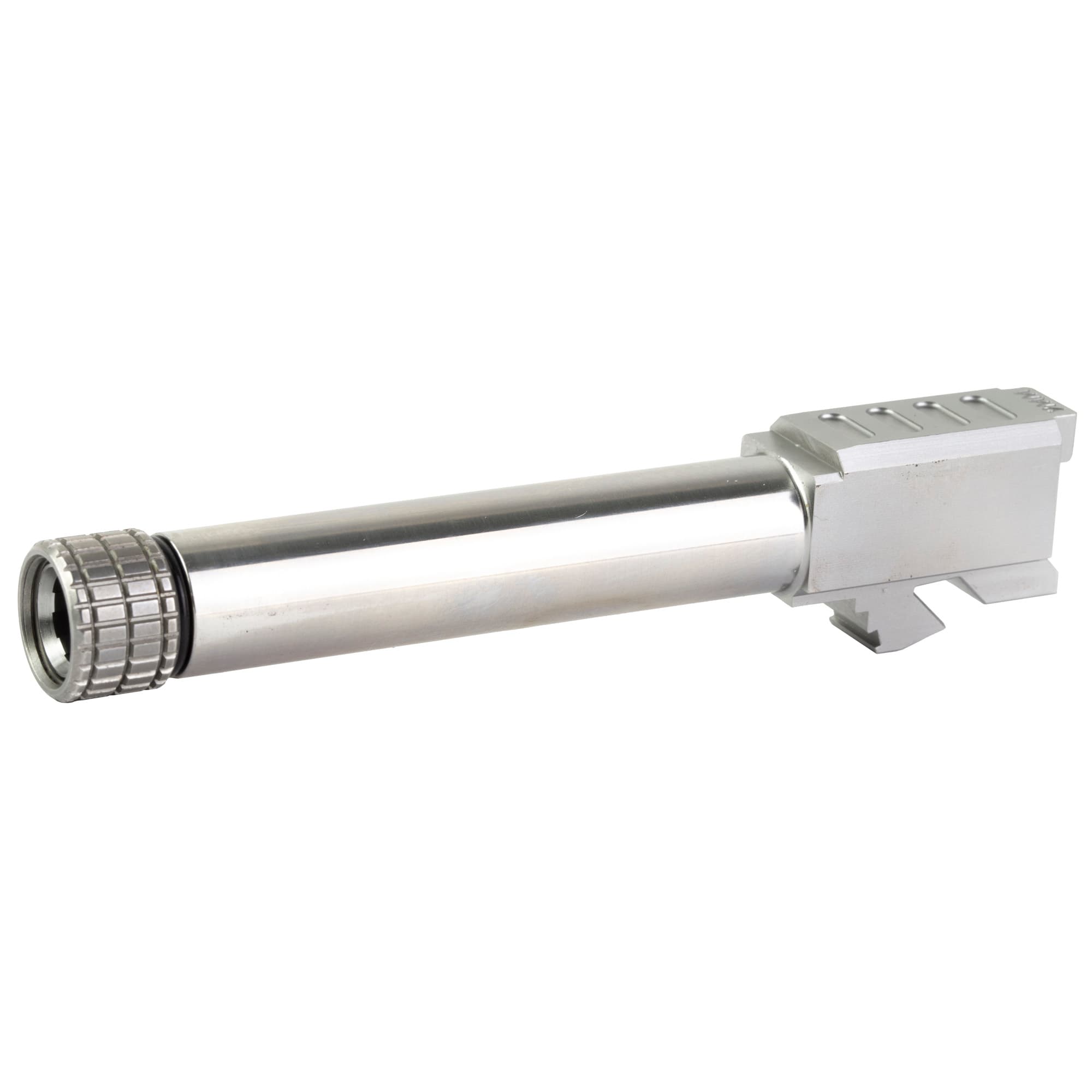 Grey Ghost Gear Silver Threaded 9mm Barrel for Glock 19 Gen 3-4