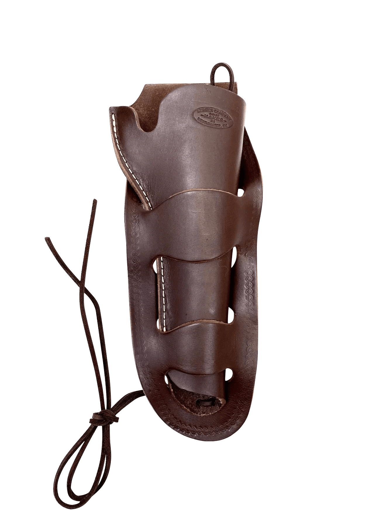 Hunter Company 1080-40 Western Double Loop OWB Size 40 Antique Brown Leather Belt Slide Fits SA Revolver Fits 4.62-6.50" Barrel Right Hand