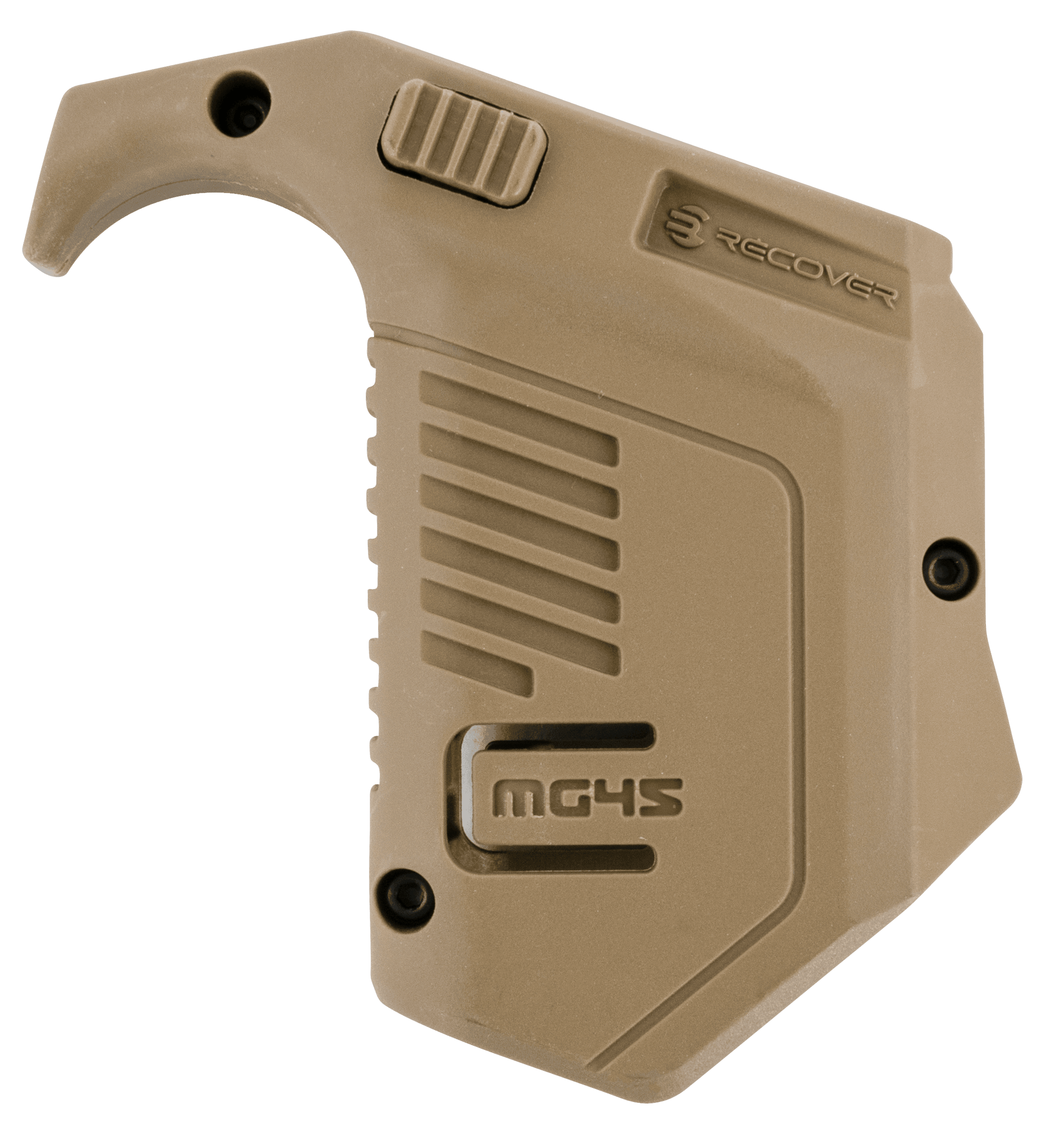 Recover Tactical MG4502 Angled Mag Pouch  Double Stack, Tan Polymer, 45 ACP/10mm Auto, Compatible w/ Glock