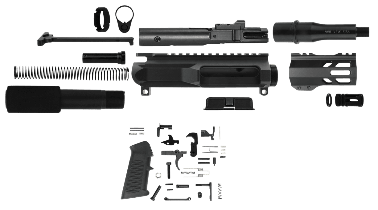 TacFire AR Build Kit 9mm Luger 4.50 Inch Barrel for AR Platform Right Handed