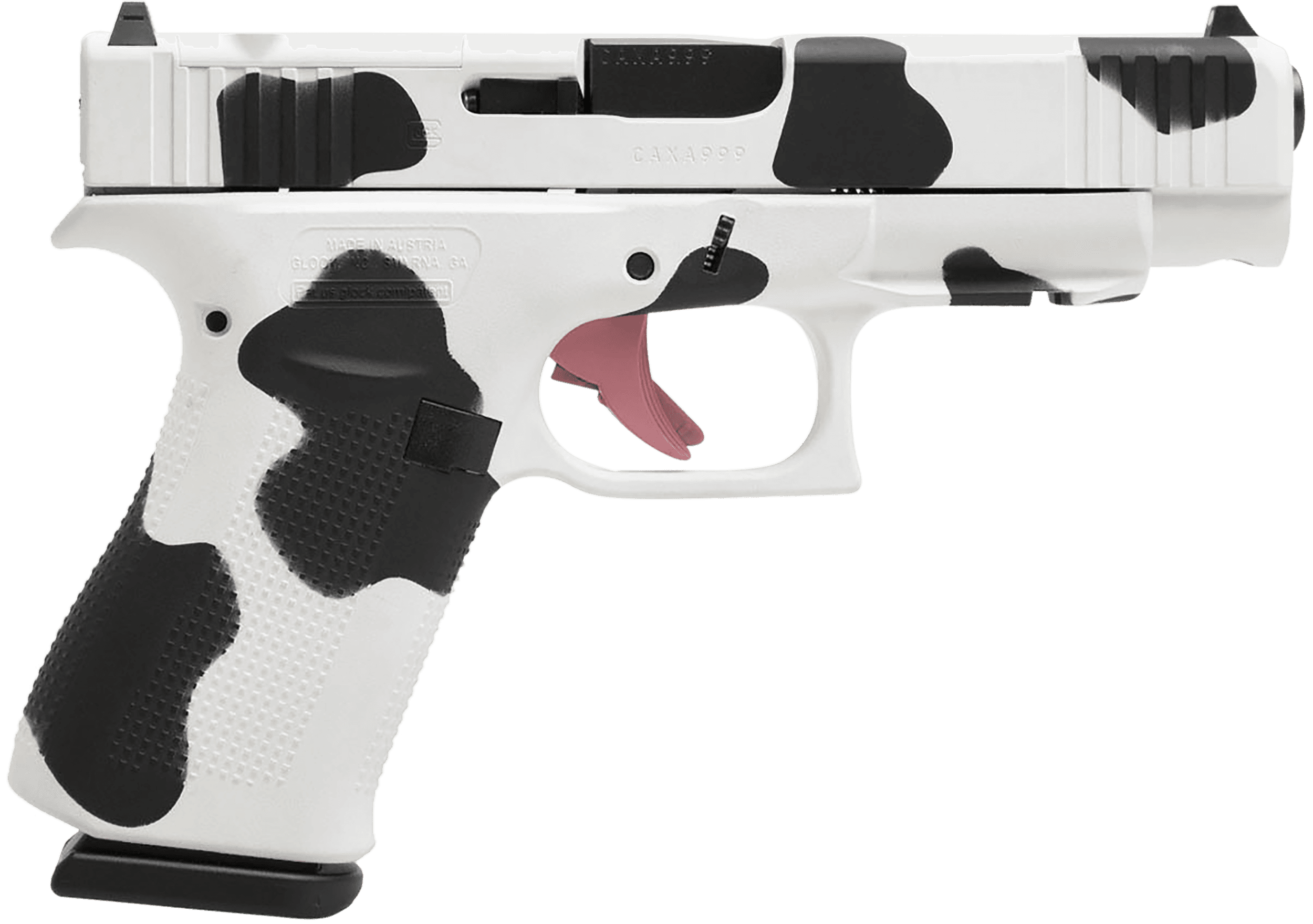 Glock G48 Gen 5 MOS 9mm 4.17in 10rd Cow Print Cerakote
Glock G48 Gen 5 MOS 9mm 4.17in 10rd Cow Print Cerakote