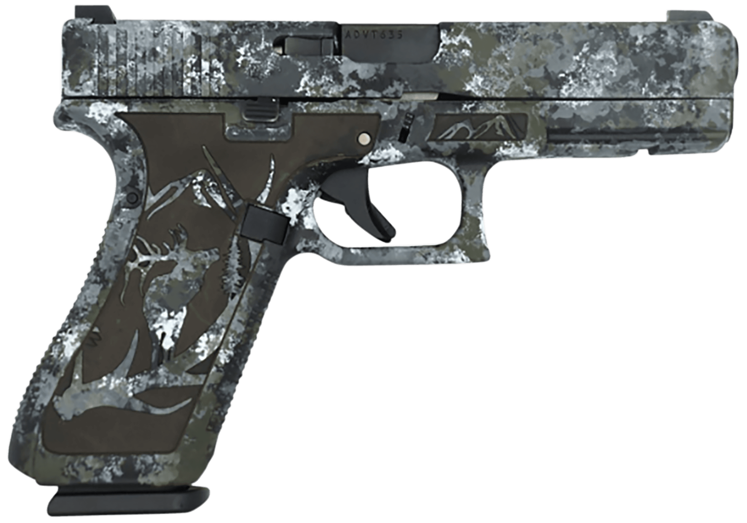 Glock 23 Gen 4 10mm 4.61in 15rd Alpine Camo Cerakote Finish