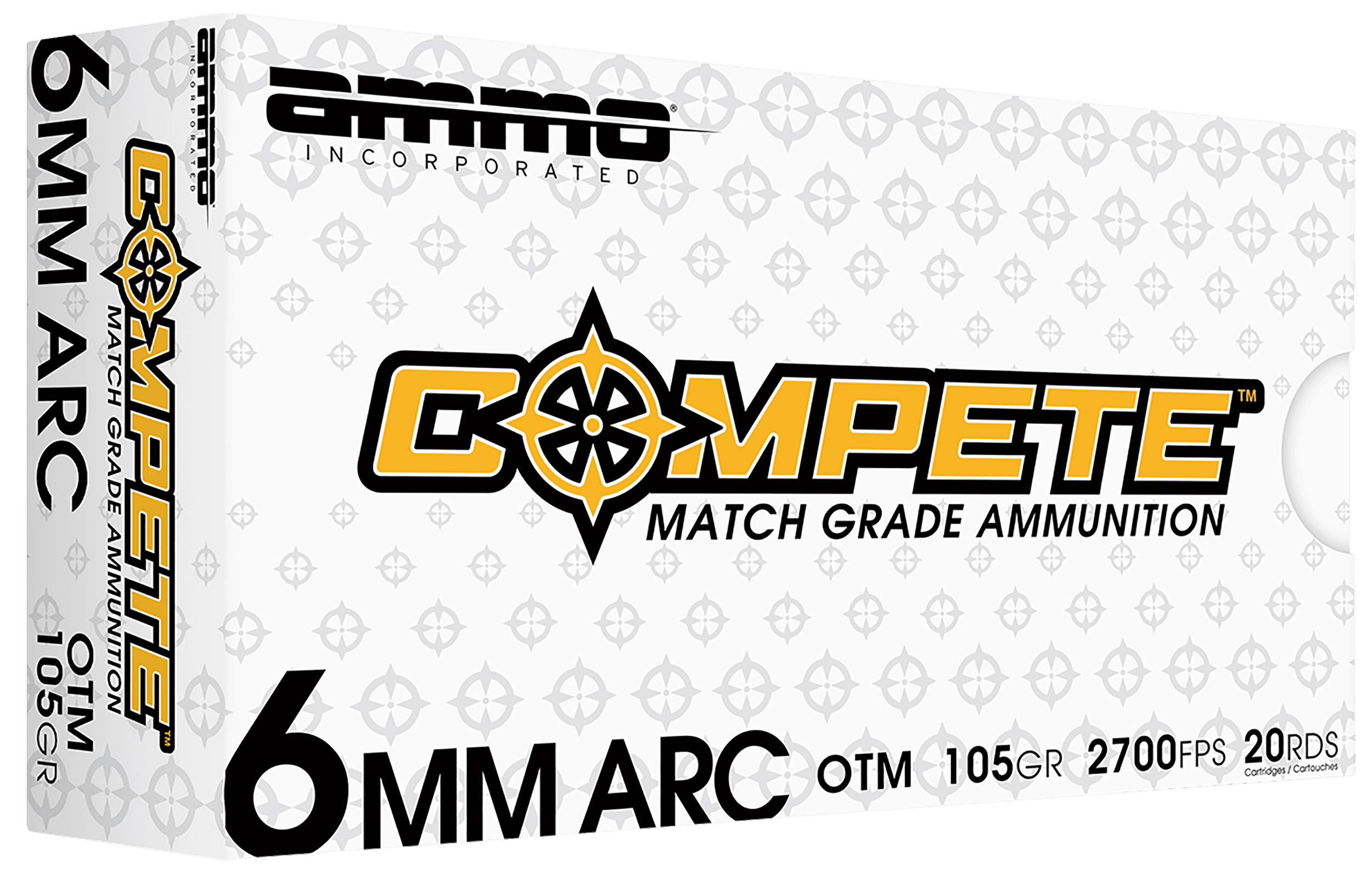 Ammo Inc 6ARC105BTHPA20 Match 6mmARC 105gr Boat Tail Hollow Point 20 Rounds