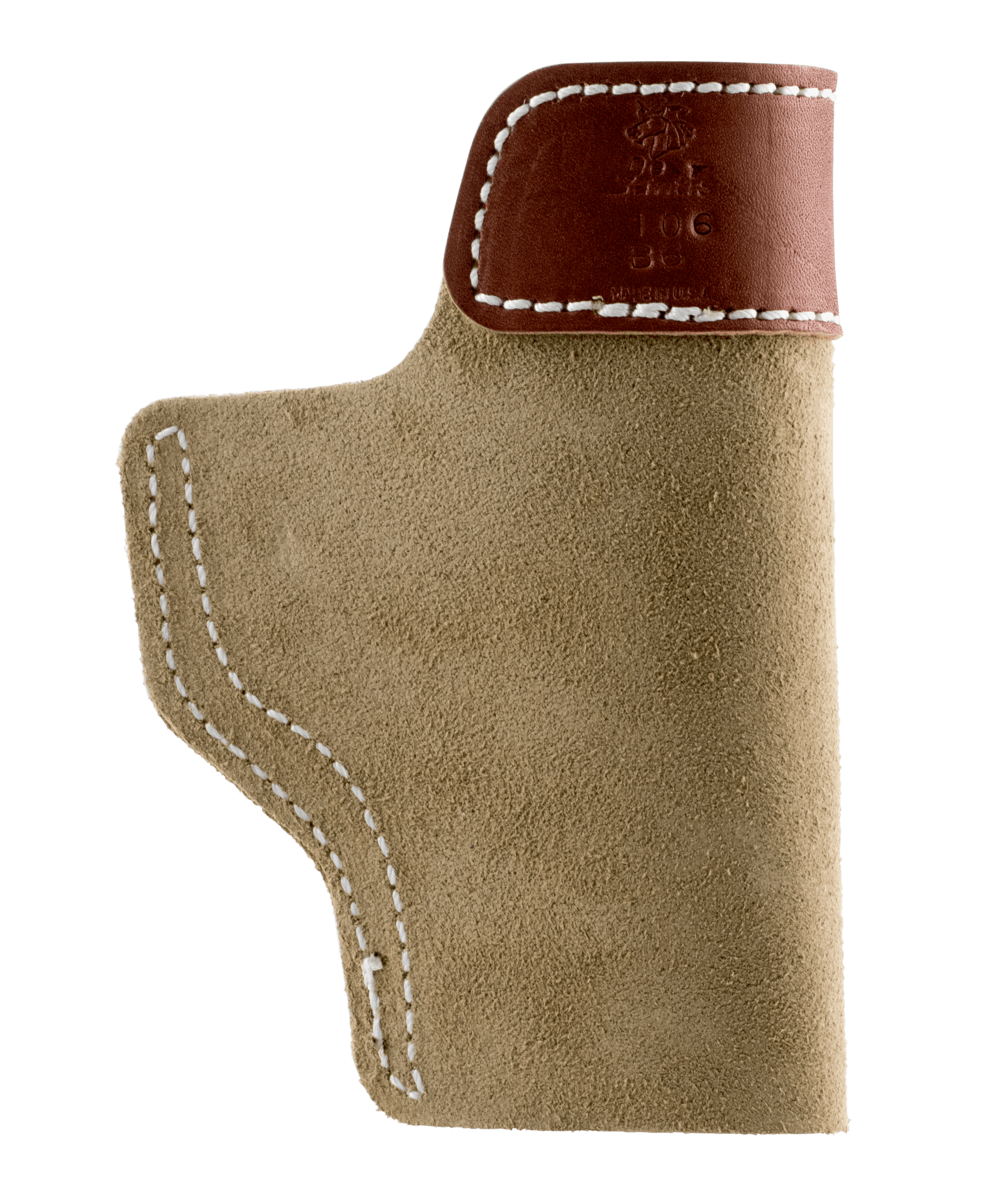 DeSantis Gunhide 106NBD6Z0 Sof-Tuck  IWB Natural Leather/Suede Belt Clip Compatible w/Glock 43