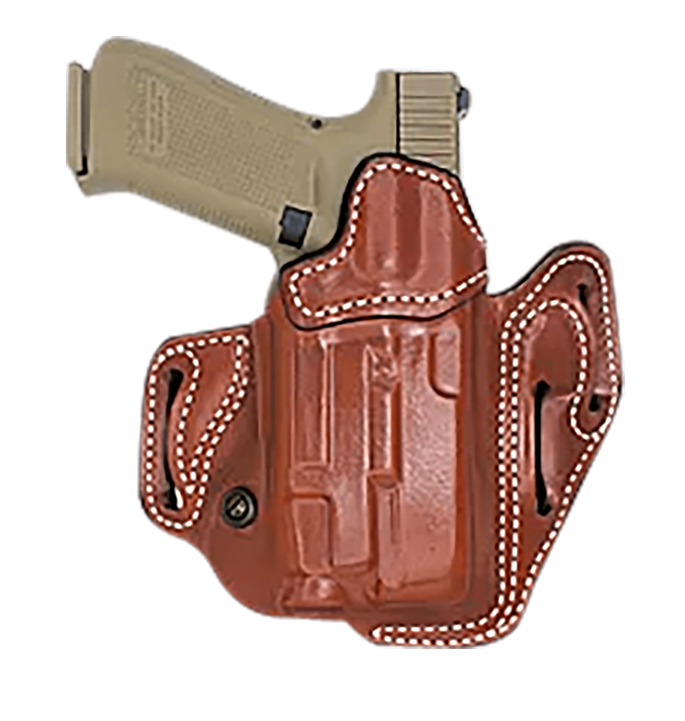DeSantis Gunhide 201TA2SZ0 Vengeance Scabbard  OWB Tan Leather Fits Sig P320C/P250C w/RD, Belt Slide, Right Hand
