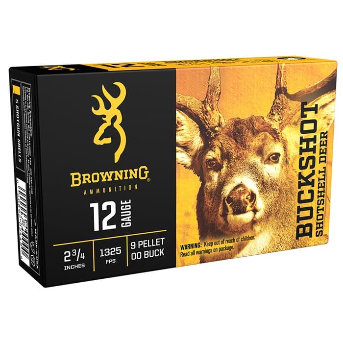 Browning Buckshot 12 Gauge 00 Buck 9 Pellet 1325 Feet Per Second 5 Rounds