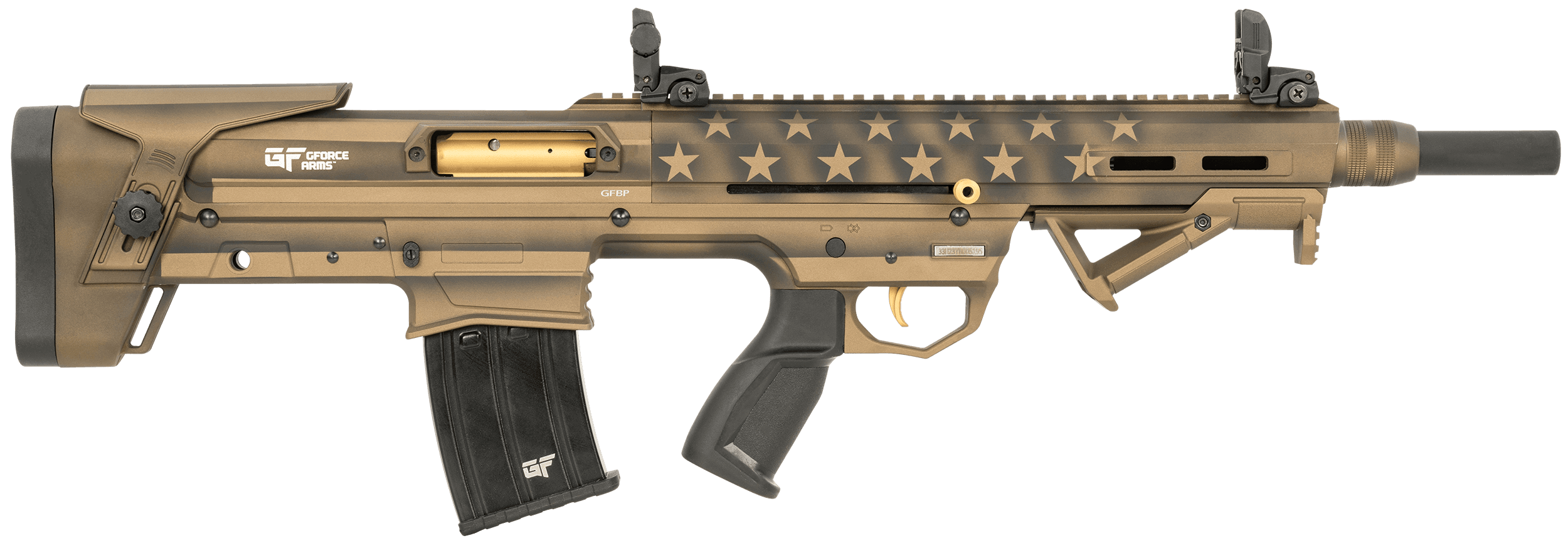 Gforce Arms GFBPUSBNZ GFBP 12 Gauge Semi-Auto 3" 5+1 18.50" Black Bronze Picatinny Rail Aluminum Receiver, Bronze Bullpup w/Pistol Grip Aluminum Stock, Black Rubber Grip